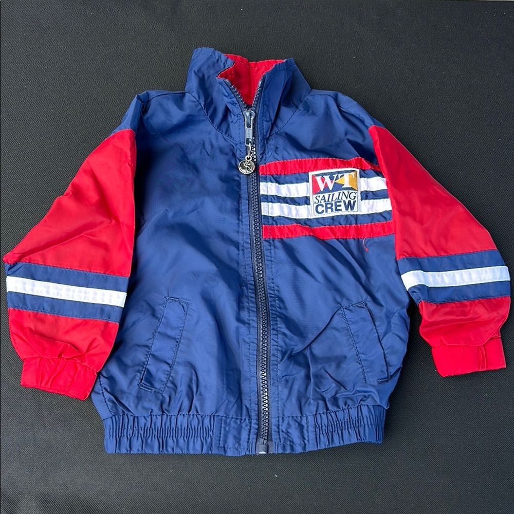 WT Sailing Crew Kids Windbreaker Jacket - Blue and Red
